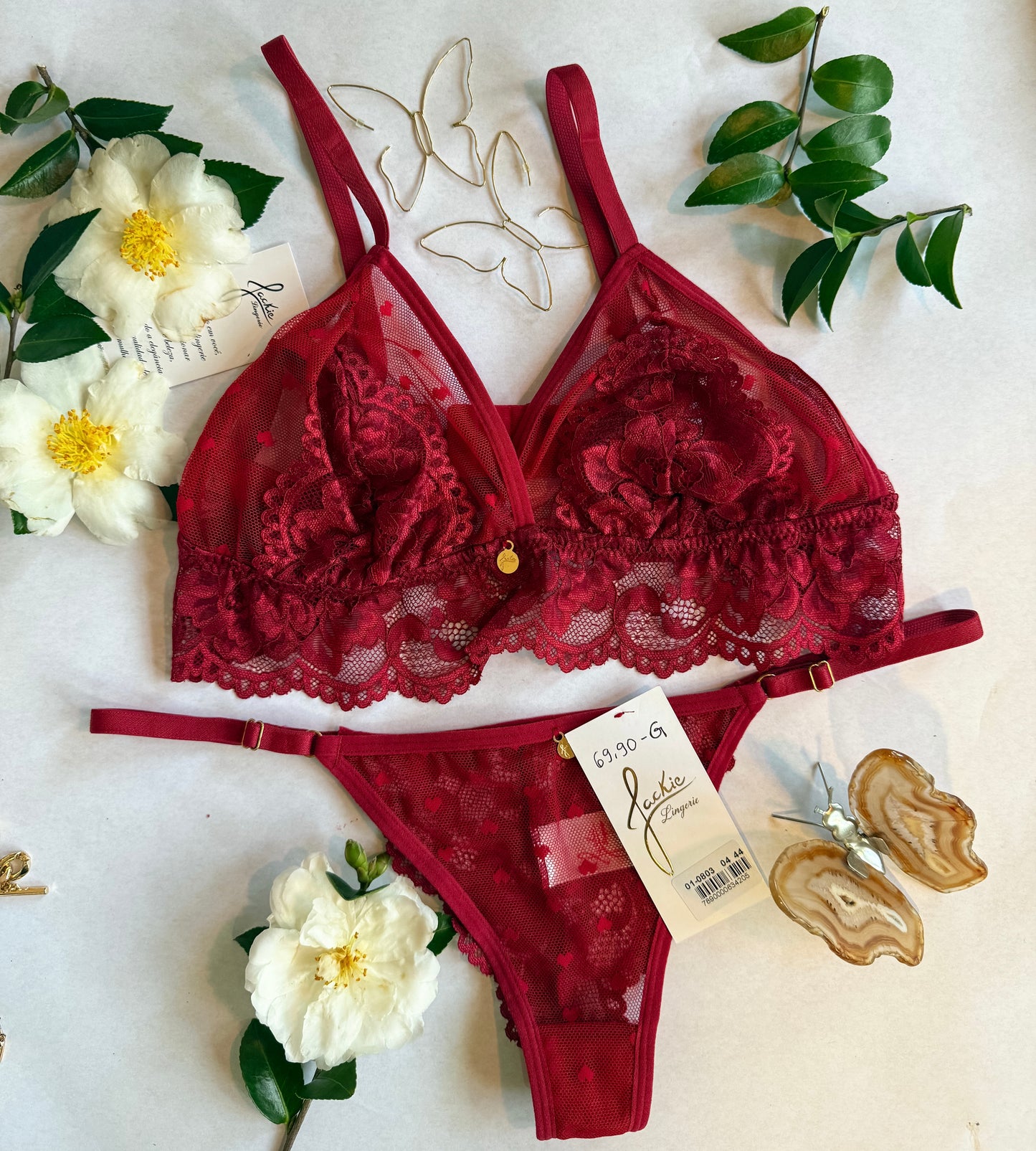 Red Little Hearts Lingerie Set