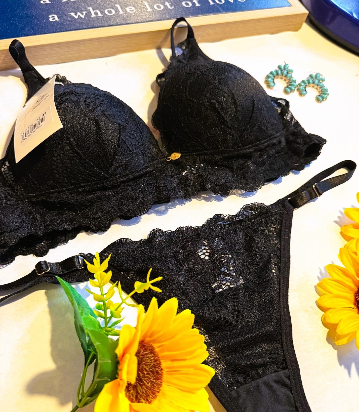 Leblon Black Lace Lingerie Set